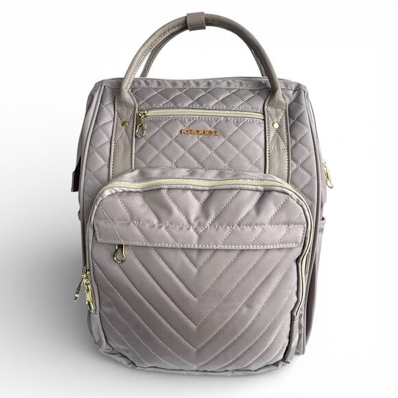 KROSER 17” Quilted Laptop Backpack NWOT Beige RFID USB Work Travel Bag main image 8